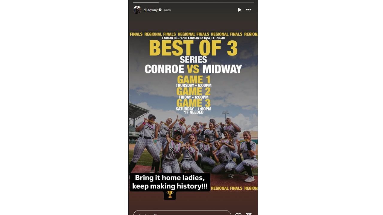 Lagway's Instagram story